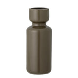 Bloomingville Ibro Vase, Grün, Steingut, 9x24 cm, gerade Form, dänisches Design