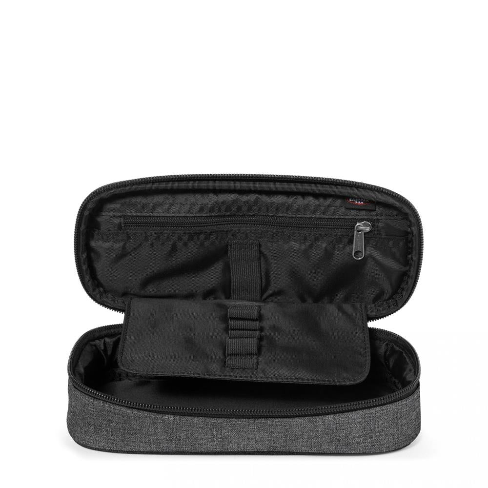 Eastpak OVAL SINGLE, Federmäppchen, Black Denim (grau), mittelgroße Federmappe, Federtasche