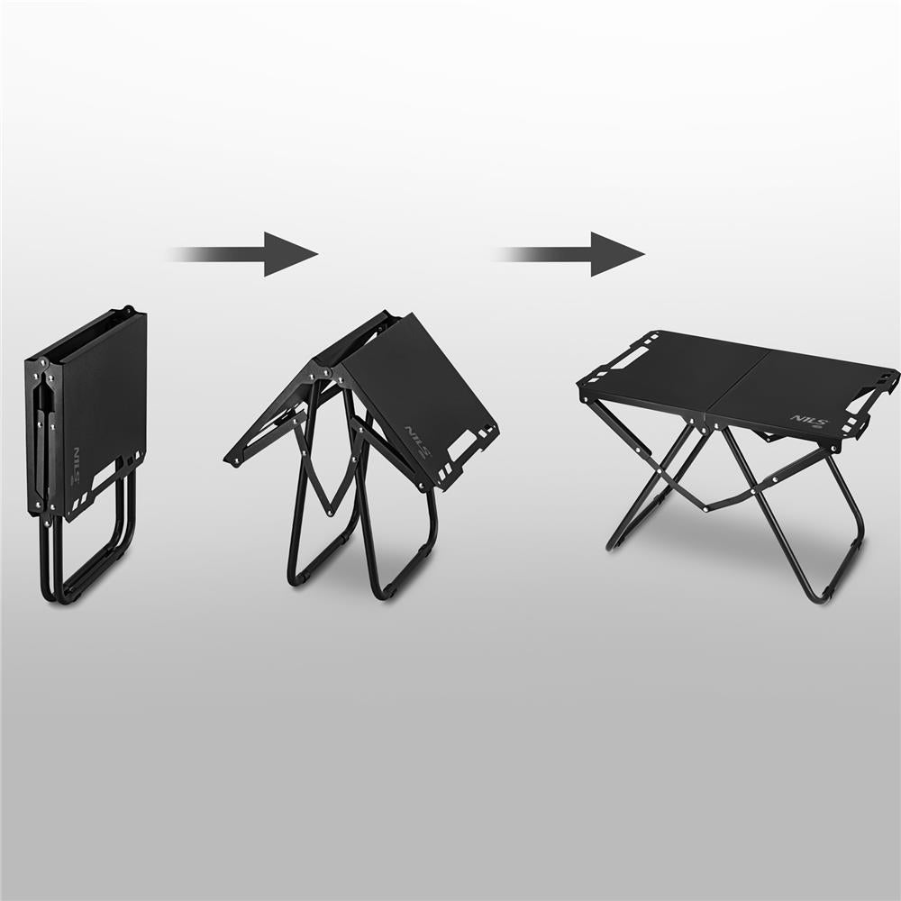 NILS CAMP Campingtisch klappbar schwarz kompakt für Camping Outdoor Garten