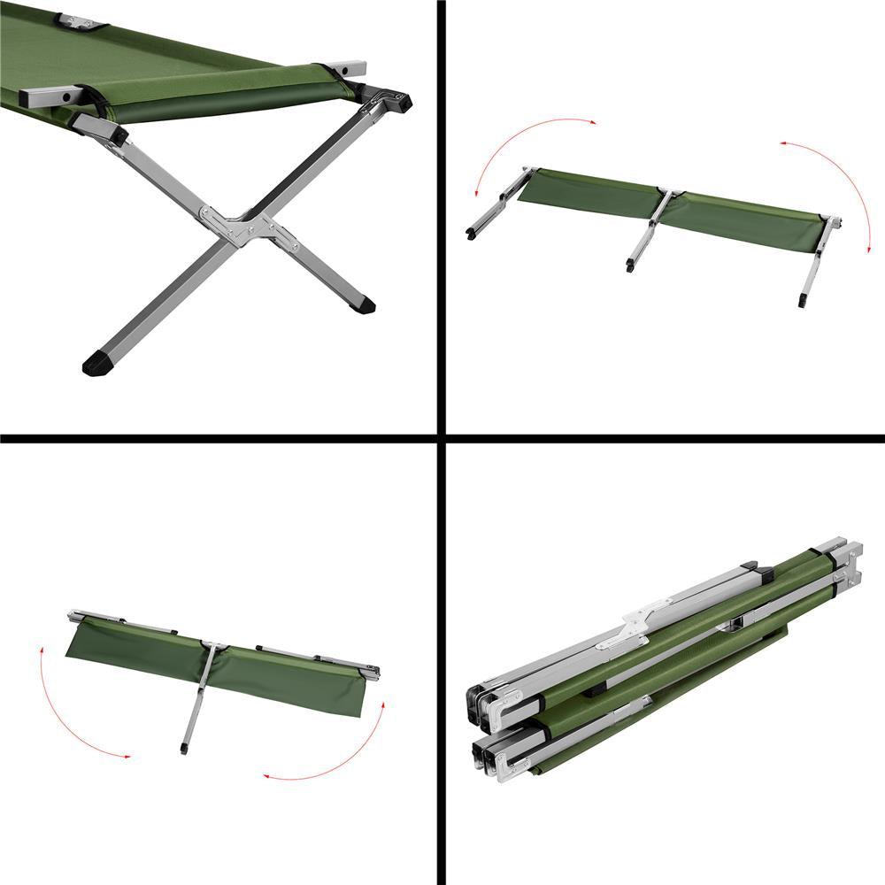 NILS CAMP Campingbett klappbar 200 cm grün Feldbett für Camping Outdoor stabil