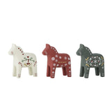 Bloomingville Siffer Kerzenhalter Pferd, Rot, 3er Set Weihnachtsdeko