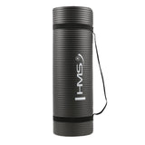 Yogamatte 183 x 61 x 1,5 cm Fitnessmatte Schwarz Gymnastikmatte rutschfest | HMS YM04