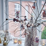 Bloomingville Peo Mäuse Anhänger, Rosa, Wollfiguren groß 2er Set Weihnachtsdeko