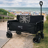 NILS CAMP Bollerwagen faltbar 140L in Grün - Strandwagen mit Sitzfunktion für Camping & Outdoor