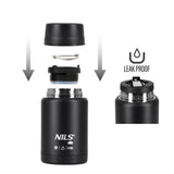 NILS CAMP Speisethermos 550 ml Schwarz Edelstahl Thermobehälter auslaufsicher