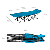 NILS CAMP Campingbett klappbar 190 cm blau Feldbett für Camping Outdoor Garten Reisbett