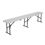 NILS CAMP Klappbank 180 cm Weiß für Garten Camping Events faltbare Sitzbank Outdoor