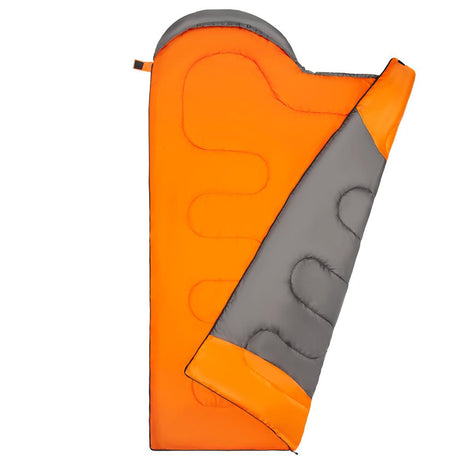 NILS CAMP Schlafsack Größe L Grau-Orange - Mumienschlafsack für Outdoor, Trekking & Camping