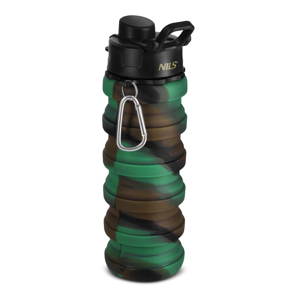 NILS faltbare Trinkflasche 500 ml Silikon grün für Camping Outdoor Reisen