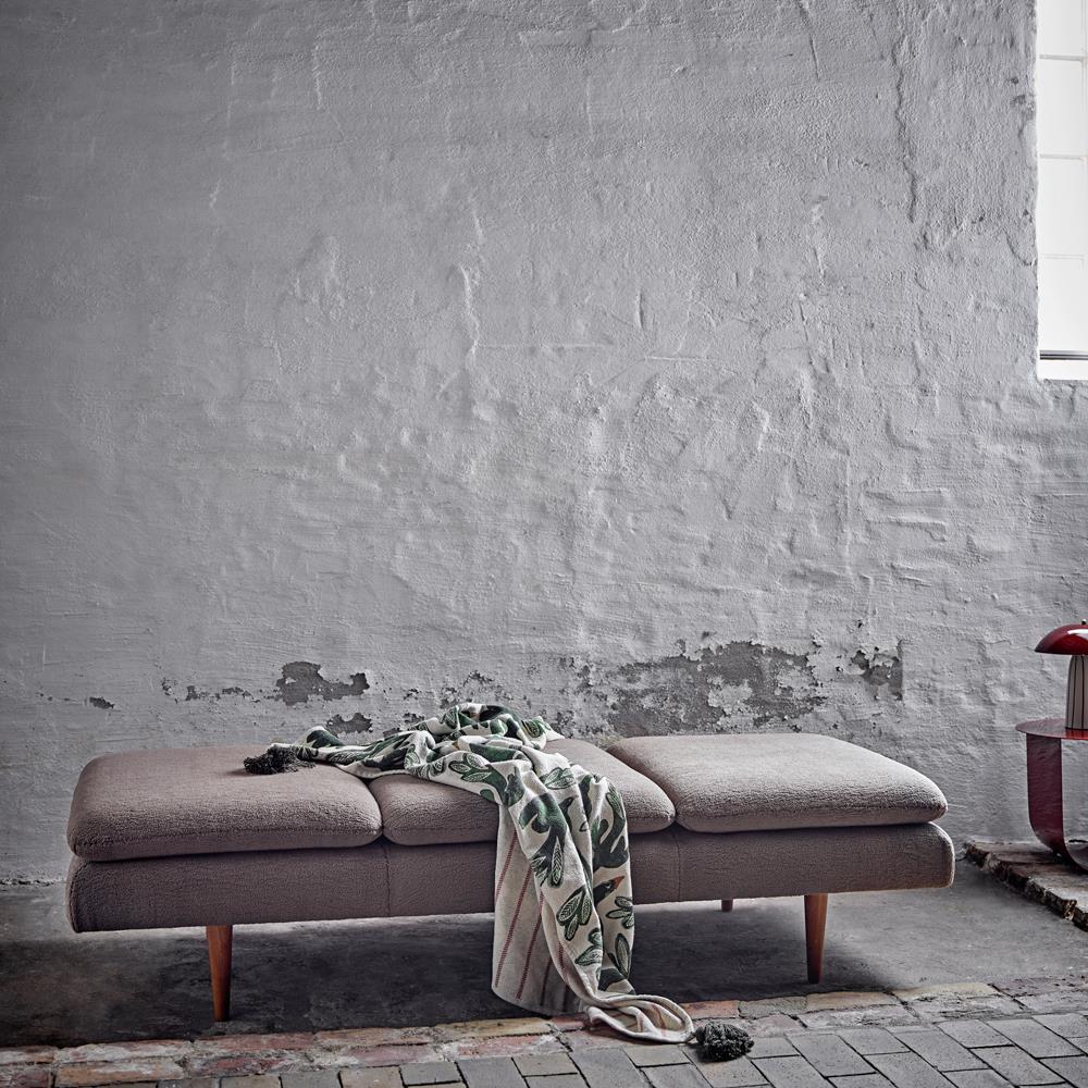 Bloomingville Birdliva Decke bunt - Plaid aus Baumwolle mit Vogelmotiv für Sofa Wohnzimmer