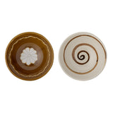 Bloomingville Heikki Schale – 2er Set kleine Steingutschalen, handbemalt in Braun, Ø 12 cm