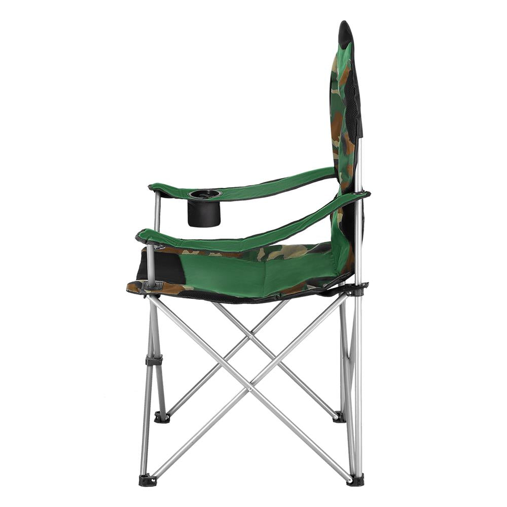 NILS CAMP Campingstuhl Tarnfarben - großer gepolsterter Klappstuhl mit Armlehnen für Camping & Garten