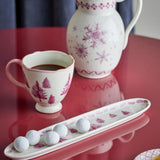 Bloomingville Wonderland Servierplatte Rosa Steingut Weihnachtsplatte 35 cm