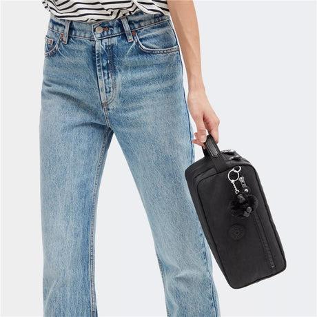Kipling AGOT, Kulturtasche, Black Noir (schwarz), Kosmetiktasche mit Reißverschluss & Fächern