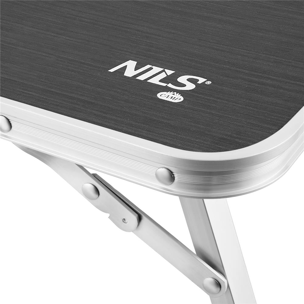 NILS CAMP Klapptisch grau kompakt für Camping Picknick Strand Outdoor leicht