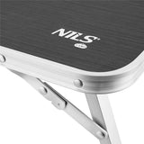 NILS CAMP Klapptisch grau kompakt für Camping Picknick Strand Outdoor leicht