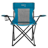 NILS CAMP Campingstuhl klappbar Blau - leichter Klappstuhl für Garten, Strand, Festival & Camping