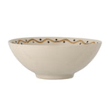 Bloomingville Heikki Schale – handbemalte Steingutschale in Naturtönen, Ø 19 cm, 860 ml
