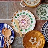 Bloomingville Heikki Schale – braune Steingutschale mit geprägtem Muster, Ø 19 cm