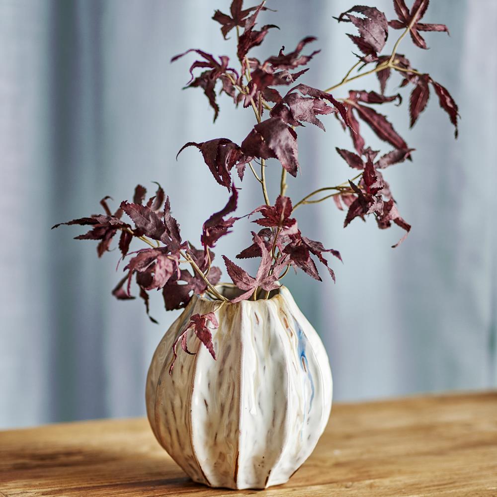 Bloomingville Feray Vase natur - Steingut Vase mit reaktiver Glasur für Wohnzimmer & Dekoration