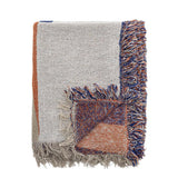 Bloomingville Clarita Decke bunt 160x130 cm aus recycelter Baumwolle – Wohndecke Kuscheldecke