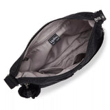 Kipling IZELLAH, mittelgroße Schultertasche, Signature Emb (schwarz), Umhängetasche mit viel Stauraum