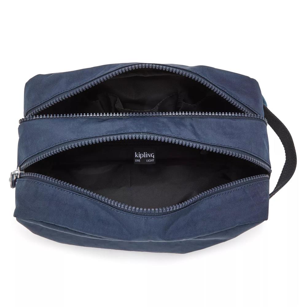Kipling AGOT, Kulturtasche, Blue Bleu 2 (blau), Kosmetiktasche mit Reißverschluss & Fächern