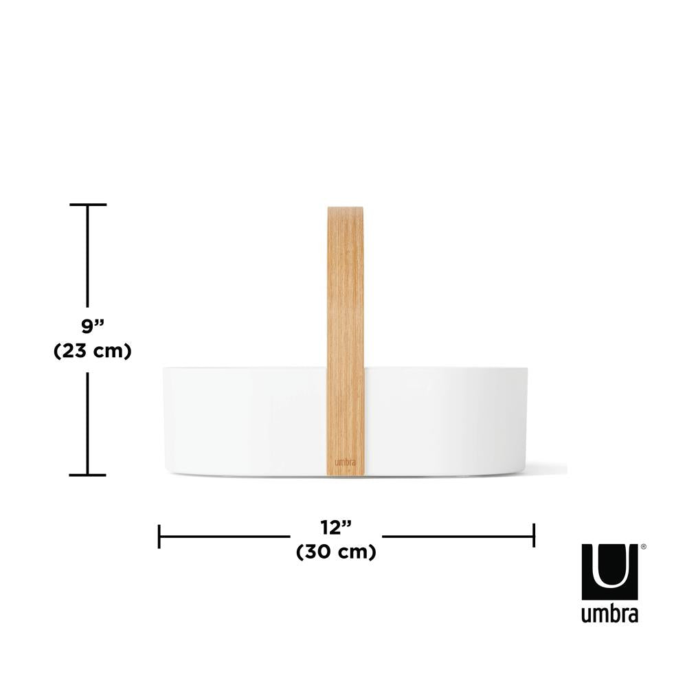 Umbra Bellwood Caddy mit herausnehmbarer Trennwand, Organizer für Kosmetik in Weiß/Natur