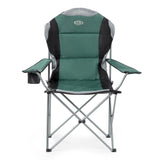 NILS CAMP Campingstuhl Grün - großer gepolsterter Klappstuhl mit Armlehnen für Camping & Garten