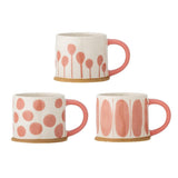 Bloomingville Linora Becher rosé Steingut 3er Set D11xH8,5 cm 450 ml