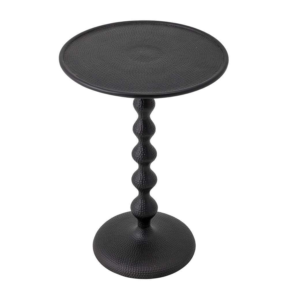 Bloomingville Anka Beistelltisch mit geschwungenem Bein, in Schwarz, aus Aluminium - 38xH56 cm