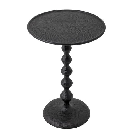 Bloomingville Anka Beistelltisch mit geschwungenem Bein, in Schwarz, aus Aluminium - 38xH56 cm