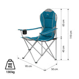 NILS CAMP Campingstuhl Türkis - großer gepolsterter Klappstuhl mit Armlehnen für Camping & Garten