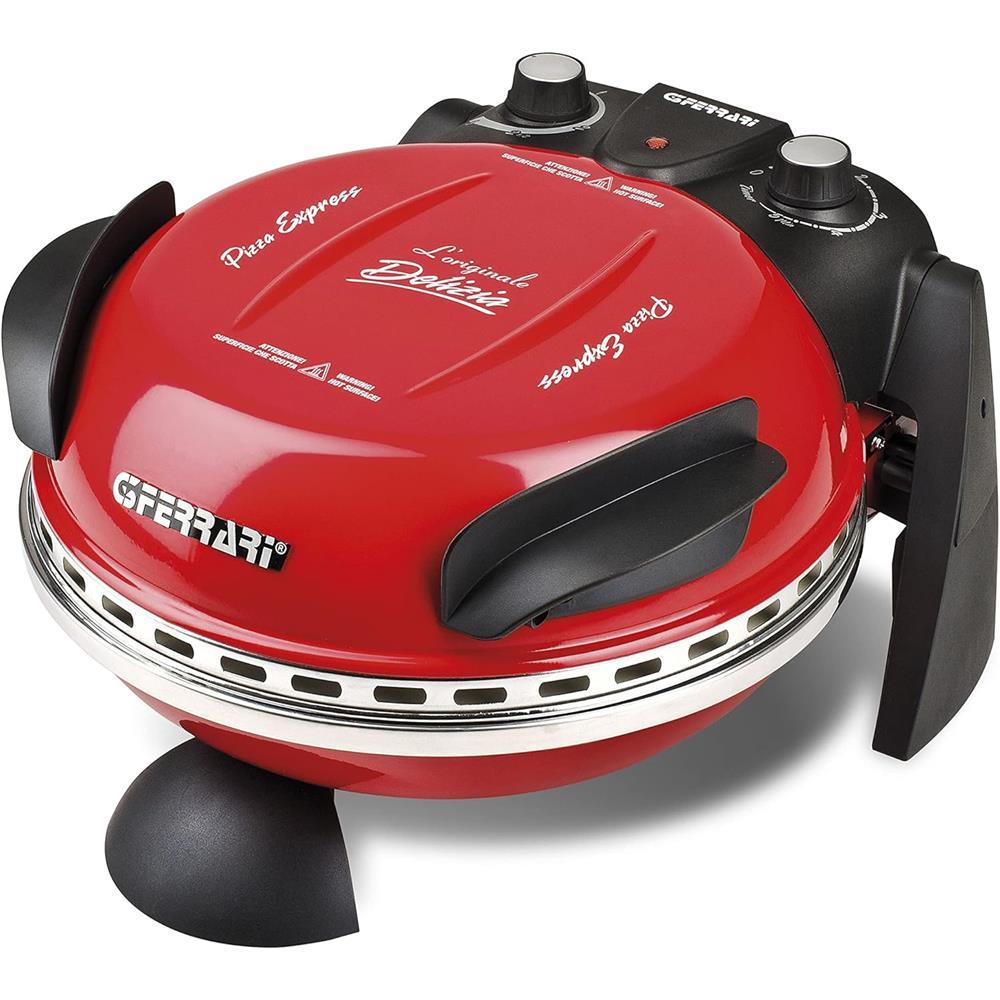 G3Ferrari elektrischer Pizzaofen Delizia 1200 W für Pizza Ø 31cm rot Pizzamaker mit feuerfestem Naturstein