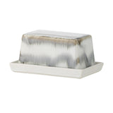 Bloomingville Paula Butterdose Grau Steingut mit Deckel