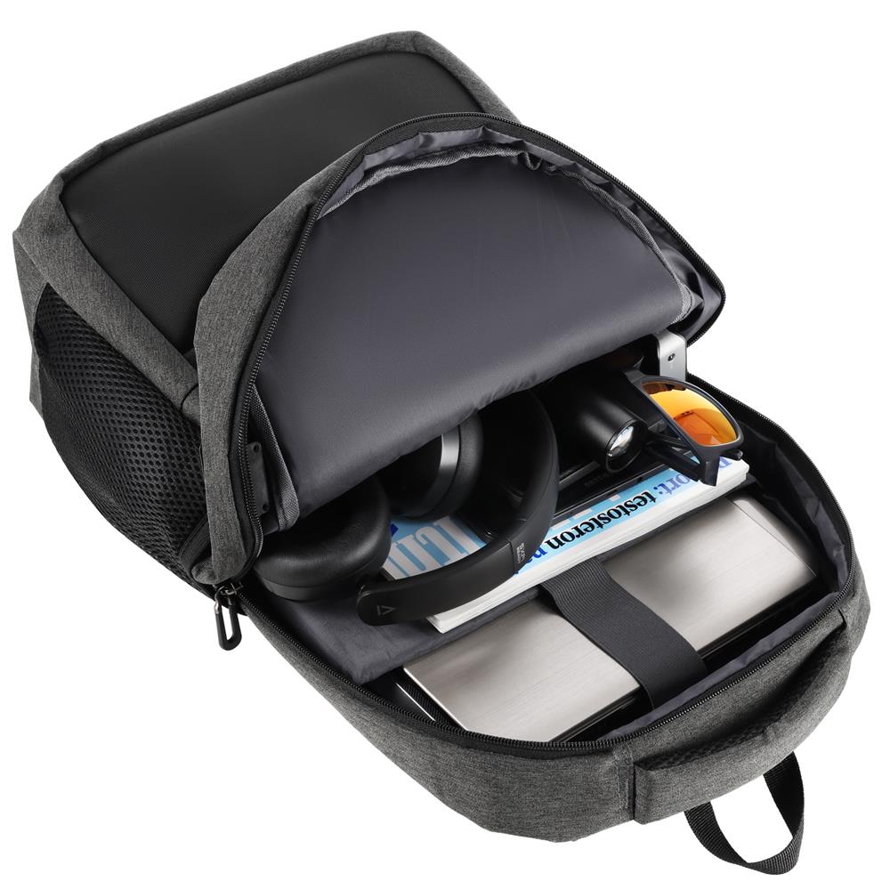 NILS City Rucksack 18L Grau - Laptoprucksack mit USB- und USB-C-Anschlüssen Arbeit Uni Alltag