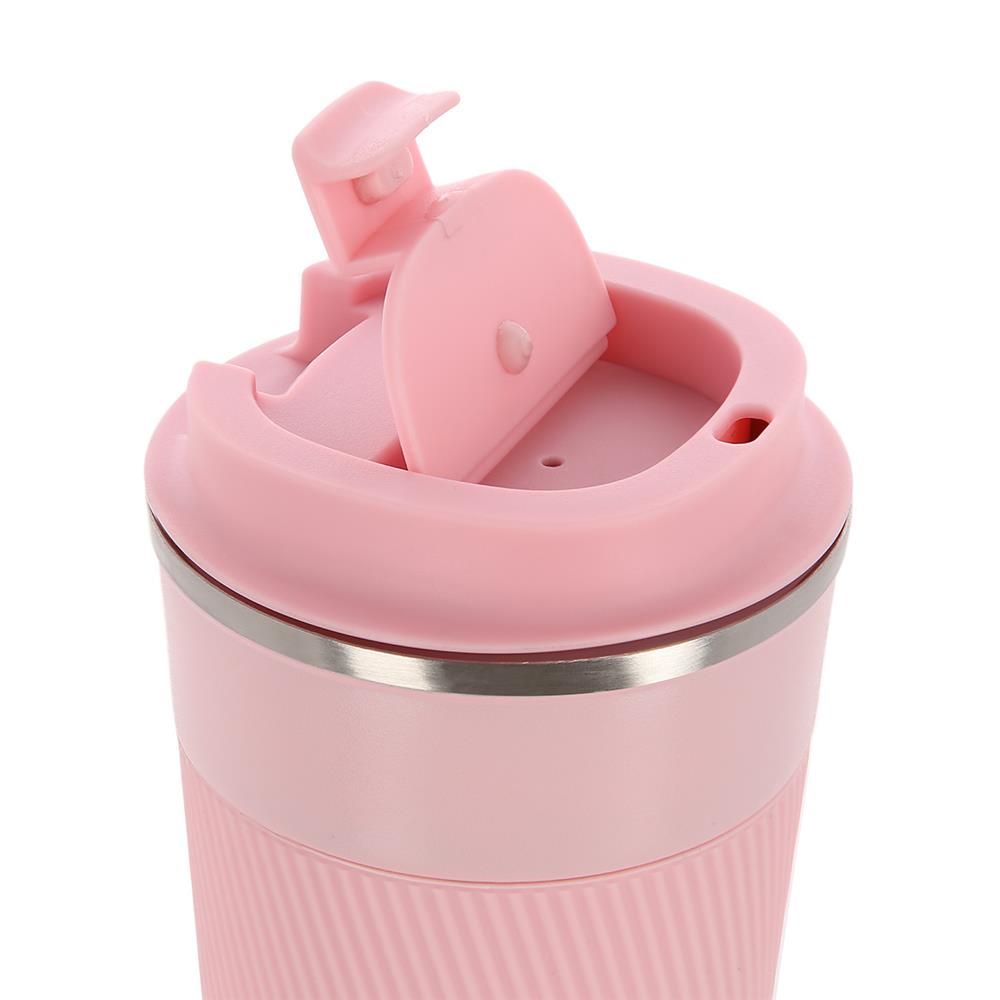 NILS Thermobecher 510 ml Edelstahl rosa rutschfest Coffee-to-go-Becher für Camping Reisen Alltag