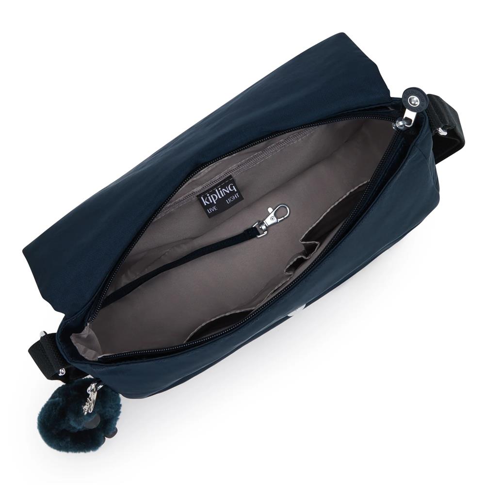 Kipling EARTHBEAT M, Schultertasche, Blue Bleu 2 (blau), Umhängetasche mit viel Stauraum
