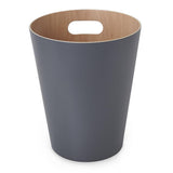 Umbra Woodrow Abfalleimer, Anthrazit/Holz, 7,5 Liter, Zweifarbiger Papierkorb
