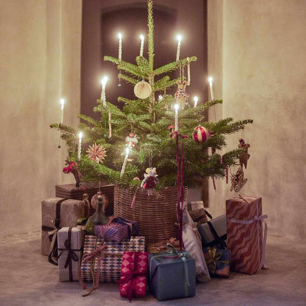 Bloomingville Peo Mäuse Engel Anhänger, Bunt, Wollfiguren 2er Set Weihnachtsdeko
