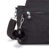 Kipling ELYSIA, mittelgroße Schultertasche, Black Noir (schwarz), Umhängetasche mit vielen Fächern