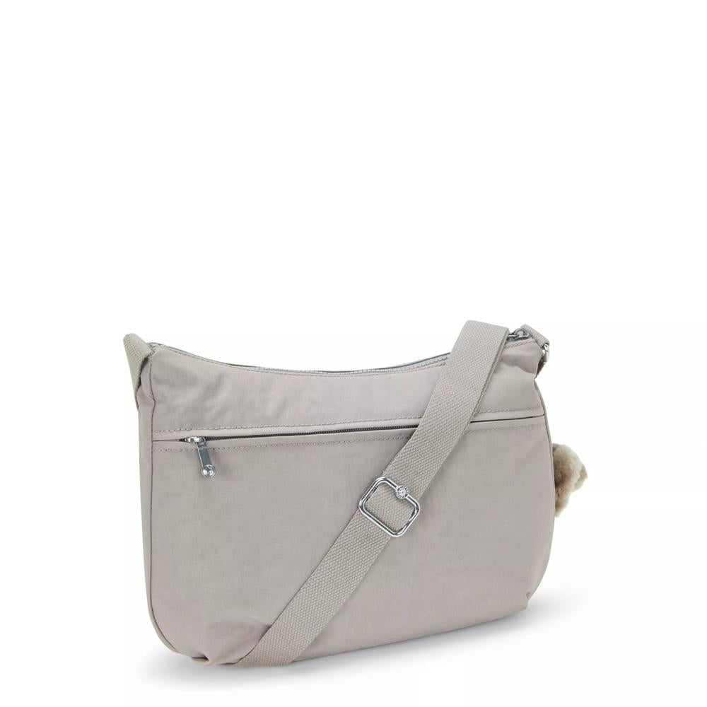 Kipling IZELLAH, mittelgroße Schultertasche, Grey Gris (grau), Umhängetasche mit viel Stauraum