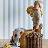 Bloomingville MINI Cikkeline Korb 2er Set bunt - Aufbewahrungskorb Seegras mit Deckel Kinderzimmer