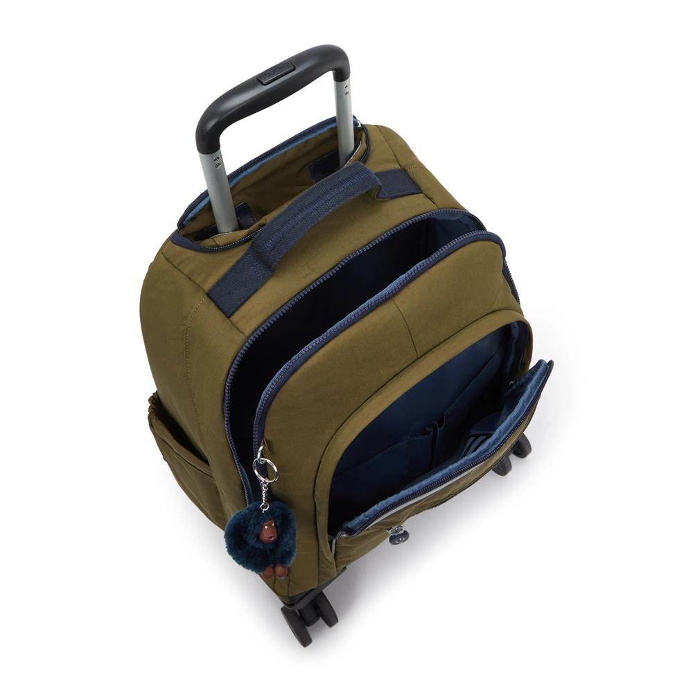 Kipling NEW ZEA, großer Kinder-Rucksack mit Rollen, Treasure Green (grün), Schulrucksack mit Laptopfach