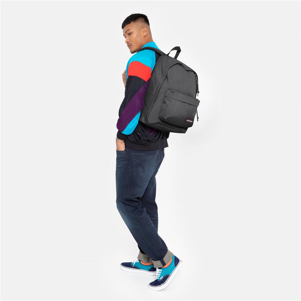 Eastpak OUT OF OFFICE, Rucksack, Black Denim (grau), 27L, mit Laptopfach