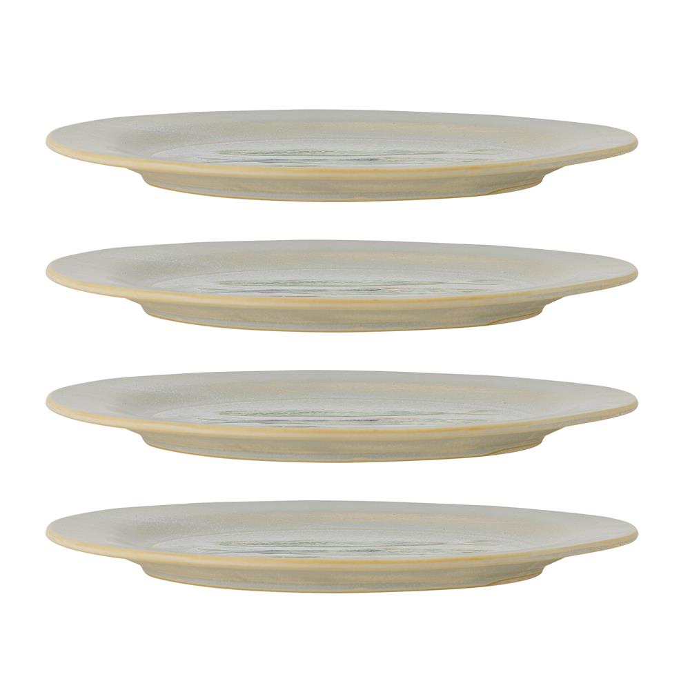 Bloomingville Hadden Speiseteller Set 4er Grün Steingut 27cm