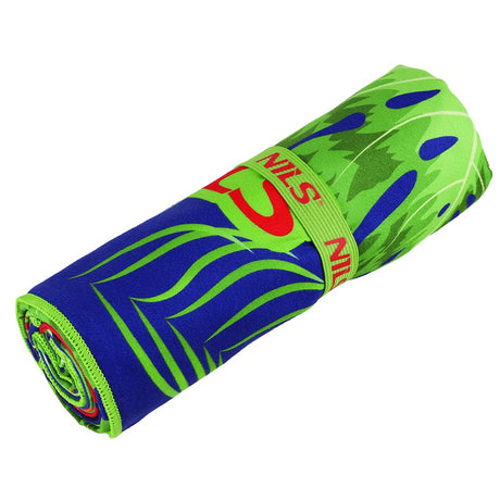 NILS Mikrofaserhandtuch 160x80 cm Blumen - schnelltrocknendes Handtuch für Camping, Strand & Sport