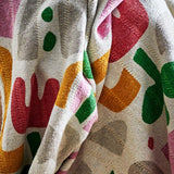 Bloomingville MINI Filur Decke 160x130 cm bunt - Kinderdecke aus recycelter Baumwolle mit Quasten