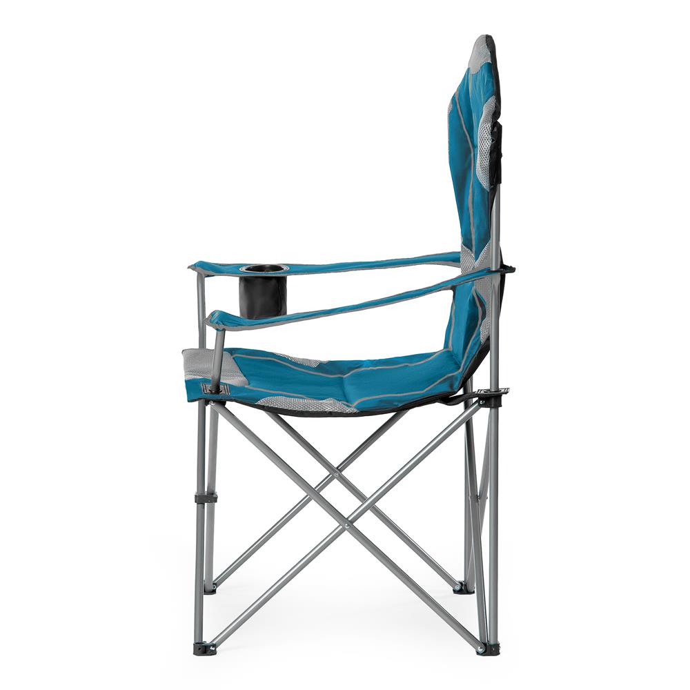 NILS CAMP Campingstuhl Türkis - großer gepolsterter Klappstuhl mit Armlehnen für Camping & Garten