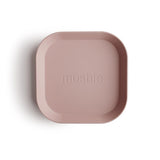 Mushie Kinderteller 2er Set, Blush, quadratisch, BPA-frei